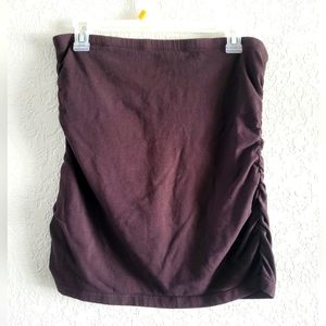 Vanity Brown Tube Top with shelf bra  & ruched sides - Sz L